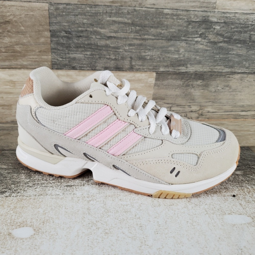 Adidas Torsion Super Mens Shoes Sz 4.5 Core White Clear Pink Lace Up Sneakers
